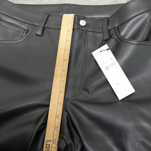 Calvin Klein Jeans Faux Leather 90s Pants Black Beauty - 10 - Picture 8 of 10